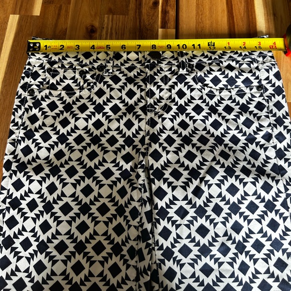 JCrew Toothpick Ankle Pants size 27 dark navy and white geometric pattern - Picture 4 of 12
